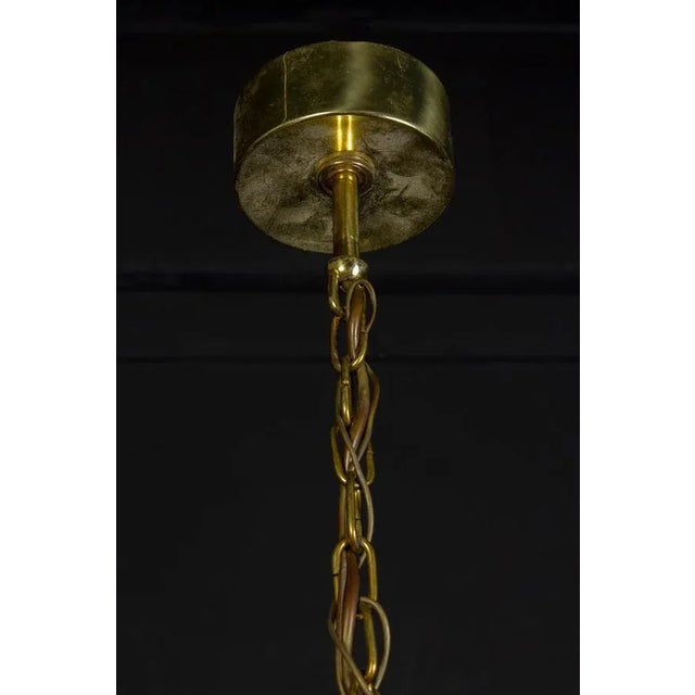 Gold Crystal Rod and Brass Chandelier or Lantern by Gaetano Sciolari, 1960s For Sale - Image 8 of 16
