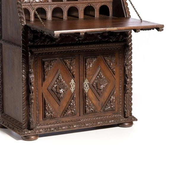 19th Century Rustic Writing Desk with Niche For Sale - Image 5 of 6