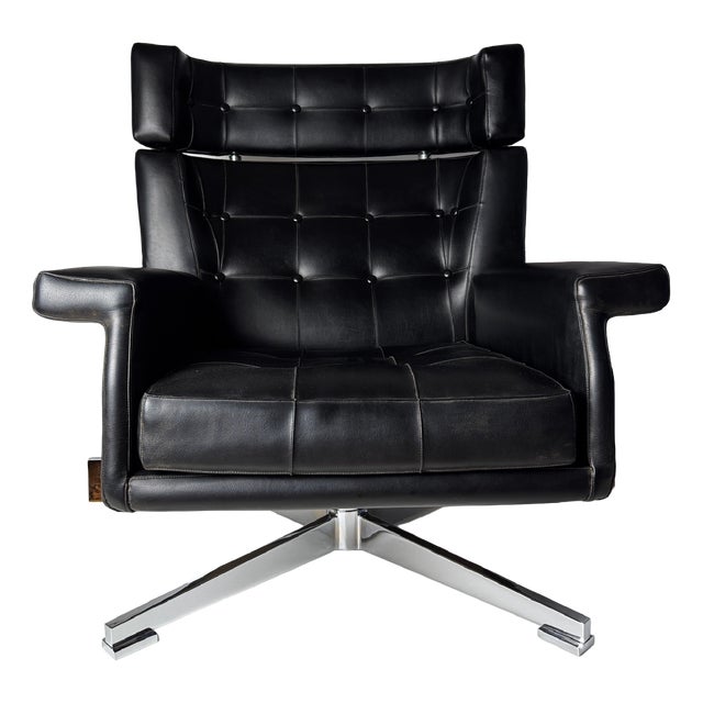 Large Leather Armchair attributed to Sergio and Giorgio Saporiti for Saporiti Italia, 1950s For Sale