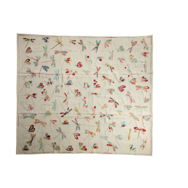New Pakistani Mixed Weave Pictorial Kilim Design Rug - 8'2" X 9'3" For Sale - Image 12 of 12
