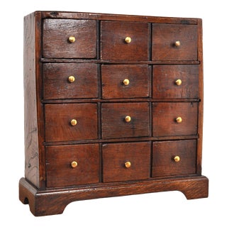 Small Oak Haberdashery Chest of Drawers, 18th Century For Sale