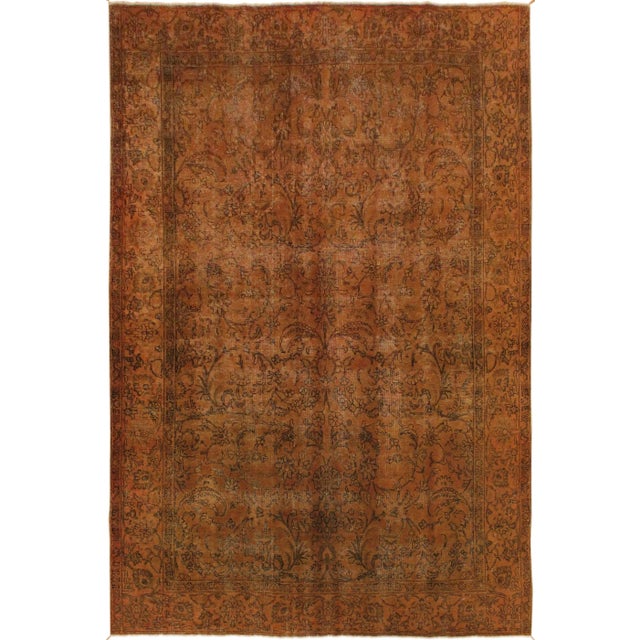 1960s 1960s Vintage Orange/Brown Wool Rug For Sale - Image 10 of 10