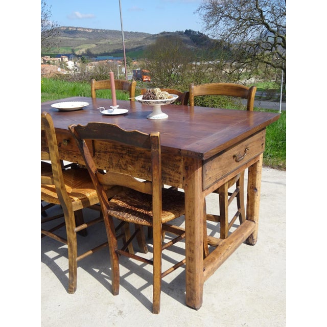 Antique Farm Oak Table, 1800s For Sale - Image 14 of 18