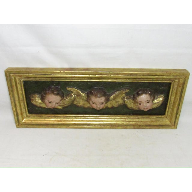 Antique Hand Carved Spanish Colonial Framed Putti Heads For Sale - Image 9 of 17