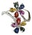 Set in 18k White Gold, Ceylon Multi Sapphires & Diamonds Engagement Ring, Us Size 6.5 For Sale