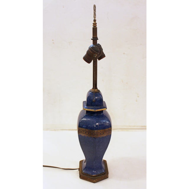 Circa 1920s Wilton Ware Bleu Royal Staffordshire Lamp, English. By A.G. Harley-Jones factory, Fenton, Stoke on Trent,...