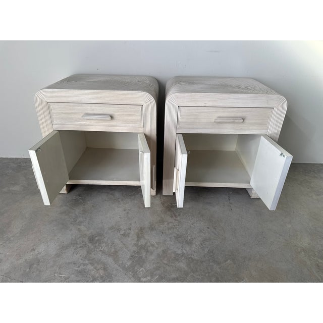 Contemporary 1970s Vintage Gabriella Crespi Style Pencil Reed Nightstands – Pair For Sale - Image 3 of 17