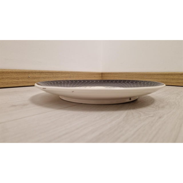 Black Vintage Plates in Black and White Antica Este Ceramic, 1970s, Set of 4 For Sale - Image 8 of 18