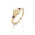 Contemporary Purple Amethyst Side-Stone Signet Ring | Dainty 18k Yellow Gold Ring | Modern February Birthstone Unisex Ring Us 7 For Sale - Image 3 of 3