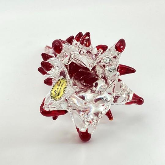 Mid 20th Century Murano Italian Art Glass Christmas Tree Sculpture 8" (Red Drip Tips, Original Foil Label, Vintage Mid-Century) For Sale - Image 11 of 15