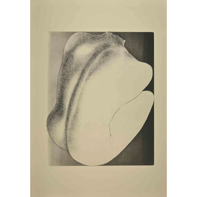 Giacomo Porzano, Woman from Shoulders, Etching, 1970s For Sale