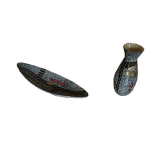 Ceramic Bowl & Vase from Scheurich, 1950s, Set of 2 For Sale
