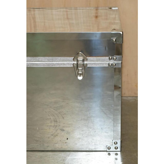 Chrome & Steel Storage Trunks, Set of 3 For Sale - Image 9 of 18