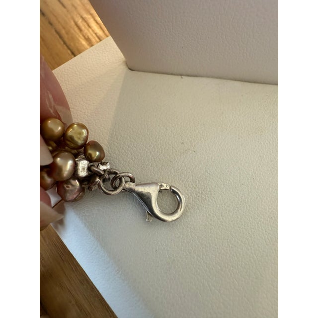 Postmodern Silpada 8 Multi Strand Pearl Necklace Sterling Clasp For Sale - Image 3 of 7