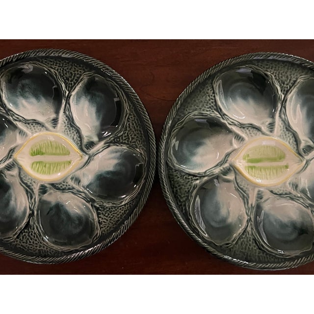 Mid 20th Century Vintage French Oyster Plate by Saint Clement For Sale - Image 5 of 11