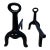 Metal Antique Heavy Cast Iron Loop Top Fireplace Andirons Fire Dogs Pair Early 1900s For Sale - Image 7 of 17