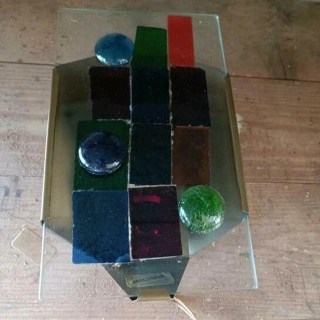 Coloured Glass Wall Lamp from Edialux, Belgium, 1950s For Sale - Image 4 of 4