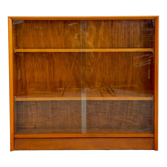Bookcase with Sliding Glass Doors from Gibbs Furniture, 1960s For Sale