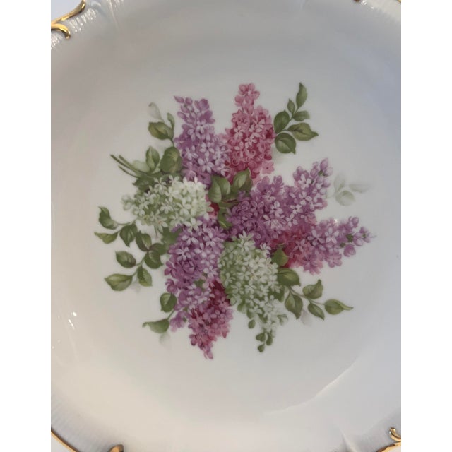 Art Deco Vintage Schuman Arzberg Bavaria Germany "Lilac Time" Scalloped Porcelain 12" Decorative Plate For Sale - Image 3 of 13
