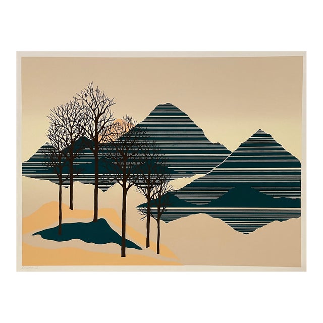 1970s Mountain Landscape Serigraph For Sale