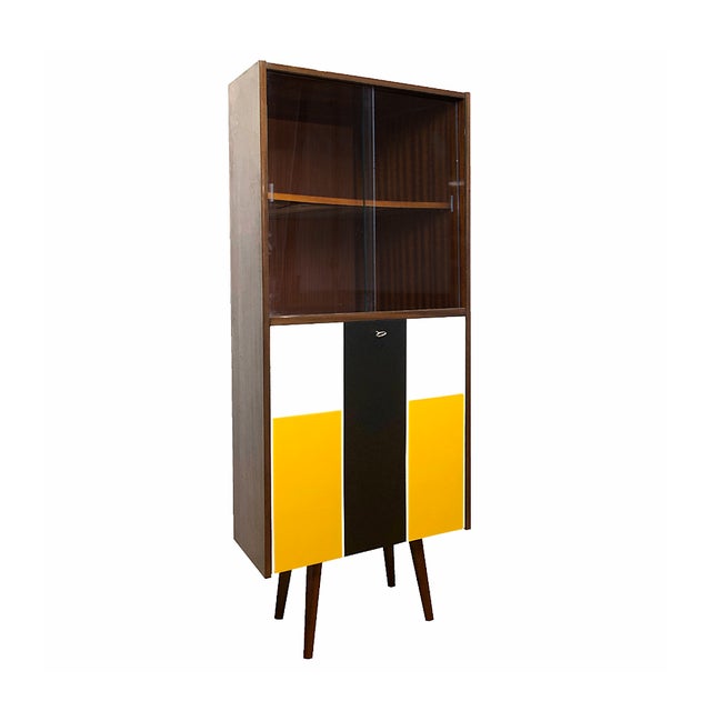 1970s Polish Glass Display Bar Cabinet, 1970s For Sale - Image 5 of 17