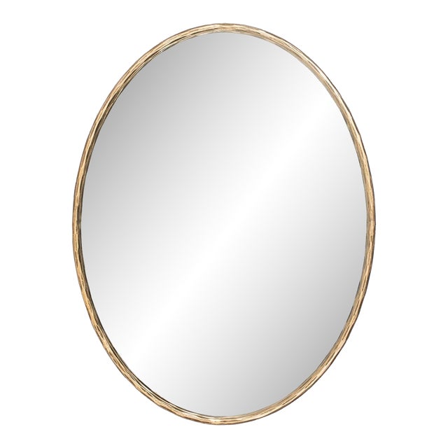 Jebediah Oval Metal Mirror - Brass For Sale