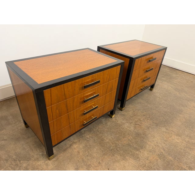 Mid 20th Century Pair of Harvey Probber Ebonized Wood and Brass Nightstands or Side Tables For Sale - Image 11 of 18