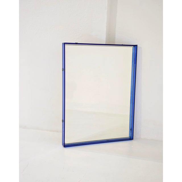 Mid-Century Modern Crystal Art Glass Blue Wall Mirror, Italy, 1960s For Sale - Image 11 of 16