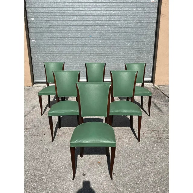 Wood 1940s Classic Art Deco Dining Chairs- Set of 6 For Sale - Image 7 of 12