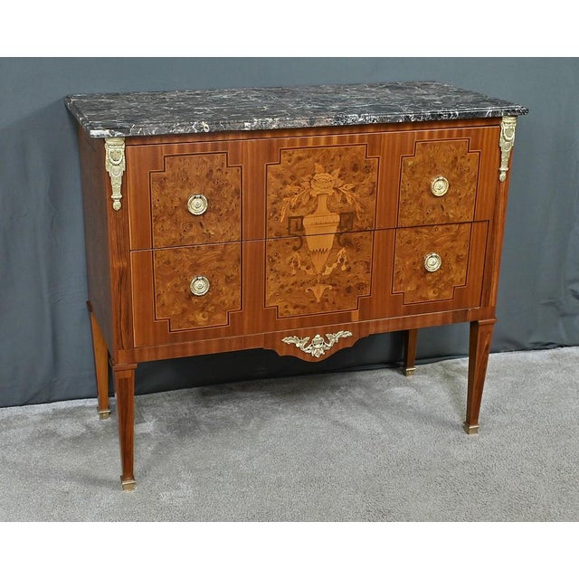 Louis XVI Style Marquetry Chest of Drawers For Sale - Image 15 of 18