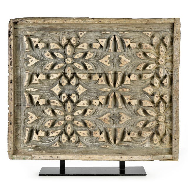 Indian Wall Print Panel on Base For Sale - Image 6 of 6