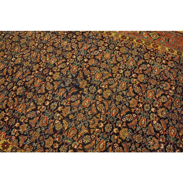 Traditional Excellent Navy Blue and Red Color With Florid Design Antique N W Persian Rug For Sale - Image 3 of 12