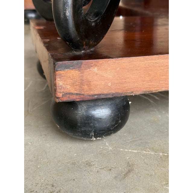 Mid 19th Century Austrian Empire Console Table with back mirror and Swan Pedestals For Sale - Image 14 of 18