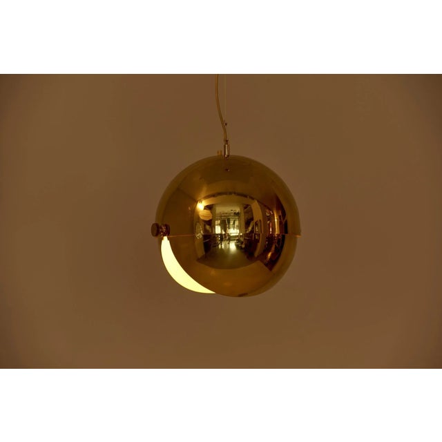 Large Adjustable Brass Pendant Lamp Attributed to Münchner Werkstätten, Germany, 1950s For Sale - Image 13 of 18
