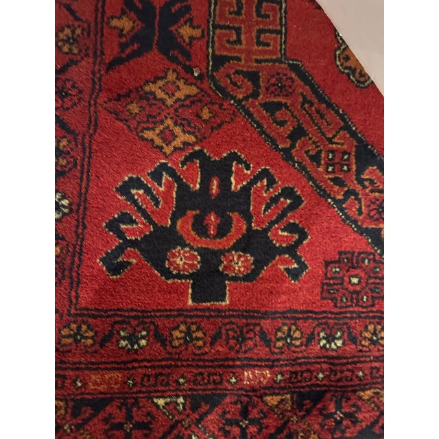 Large Hand Knotted Wool Afghan Rug For Sale - Image 4 of 8