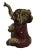 Ceramic Dark Red Baby Elephant Figurine For Sale