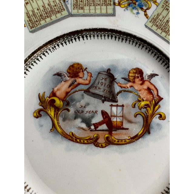Antique 1910 Angels Calendar Plate For Sale - Image 4 of 4