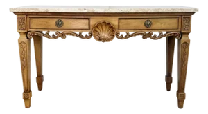 Late 20th Century Century Furniture Neoclassical Marble Top Console Table Made in Italy