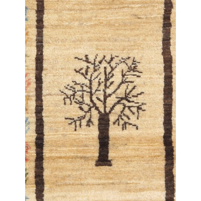 Tribal Vintage Hand-Knotted Persian Gabbeh Rug 2'1" X 2'10" For Sale - Image 3 of 4