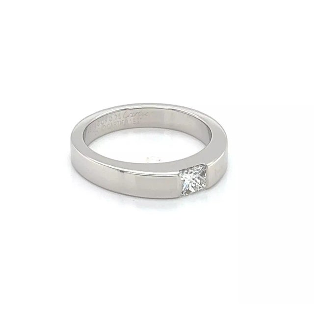 Brand: Cartier Hallmark: Cartier 1997 750 49 96ORD .25 Diamond: princess cut 0.25ct Material: 18k white gold Measurement:...