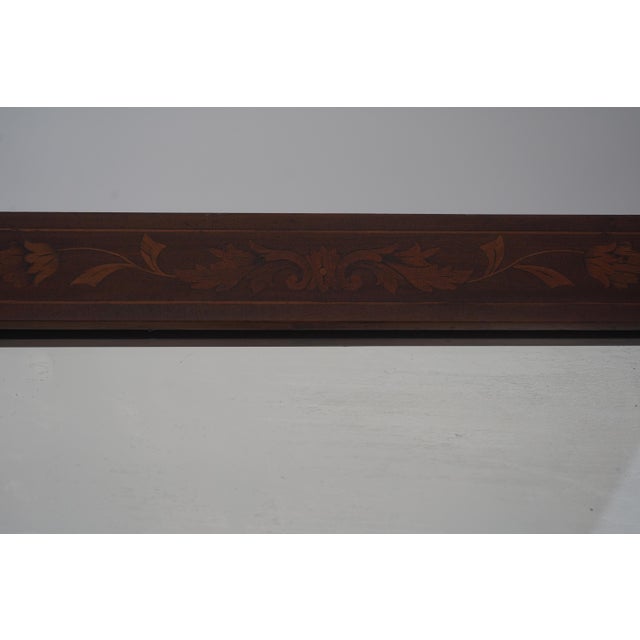 Antique Marquetry Inlaid Victorian Mahogany Cheval Mirror For Sale - Image 11 of 12