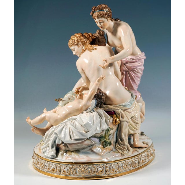 Baroque Allegorical Group the Disarming of Cupid by E. Andresen for Meissen, Germany, 1890 For Sale - Image 3 of 15