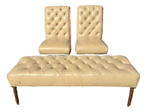 Late 20th Century Hancock and Moore Leather Dining Chairs and Bench