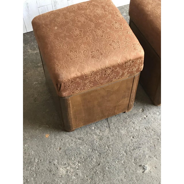 Art Deco Wooden Ottoman Stools, 1930s, Set of 2 For Sale - Image 4 of 6
