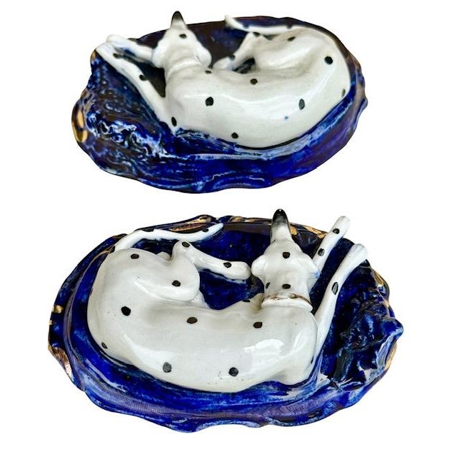 Staffordshire 19th Century English Staffordshire Dalmatian Figurines - Pair For Sale - Image 4 of 8