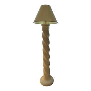 1980s Spiral Plaster Floor Lamp in the Style of Michael Taylor For Sale