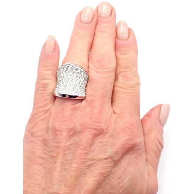 Cartier Cartier Chalice 18k White Gold Diamond Large Ring Paper, size 6 For Sale - Image 4 of 10