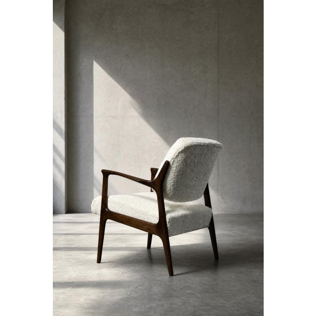 Vintage Scandinavian Teak White Armchair by Inge Andersson for Bröderna Anderssons, 1960s For Sale - Image 6 of 18