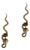 Egyptian Revival Style Engraved Brass Cobra Sconces, Set of 2 For Sale
