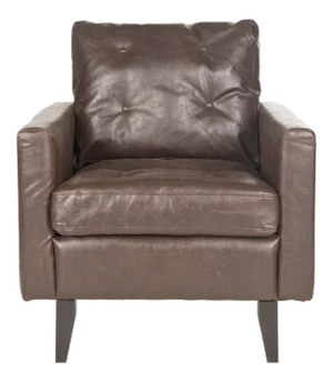 Modern Club Chair in Antique Brown & Espresso